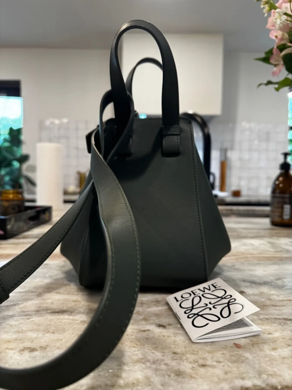 Loewe Mini Tote in Dark Green Leather - Picture 1 of 8